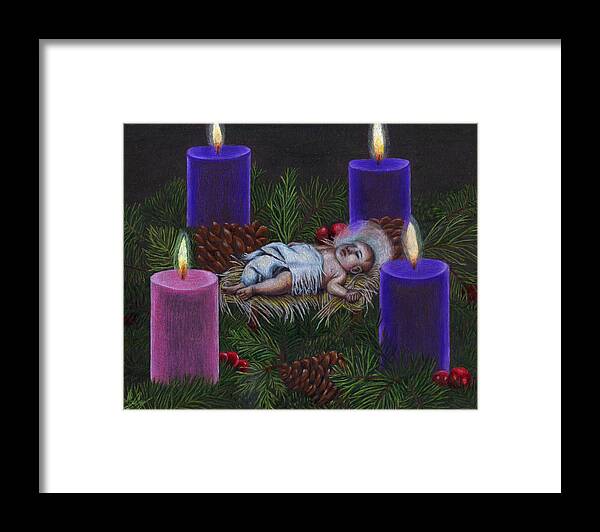 Christmas Framed Print featuring the drawing The Final Light Ignites by Mark Lopez
