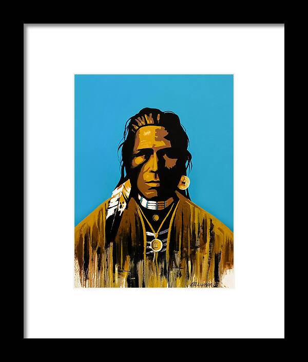 American Indian Portraiture Framed Print featuring the painting The First American by Brooke Lyman