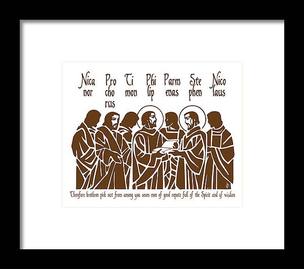 Catholic Framed Print featuring the digital art The First Deacons by Lawrence or AnNita Klimecki