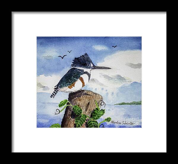 Bird Framed Print featuring the painting The Fisher Queen by Marlene Schwartz Massey