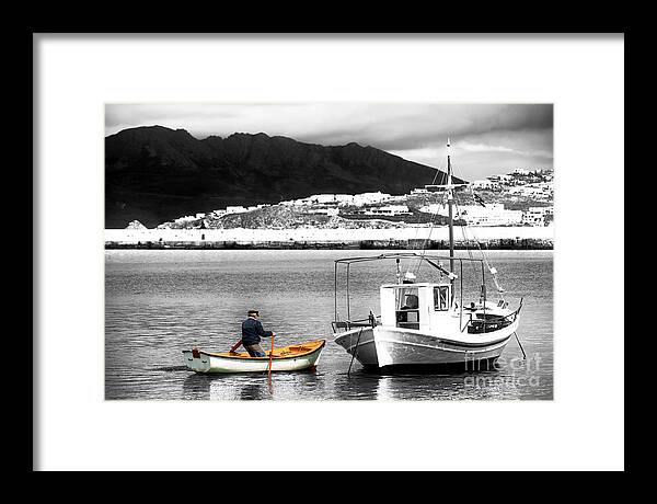 The Fisherman Fusion Framed Print featuring the photograph The Fisherman Fusion by John Rizzuto