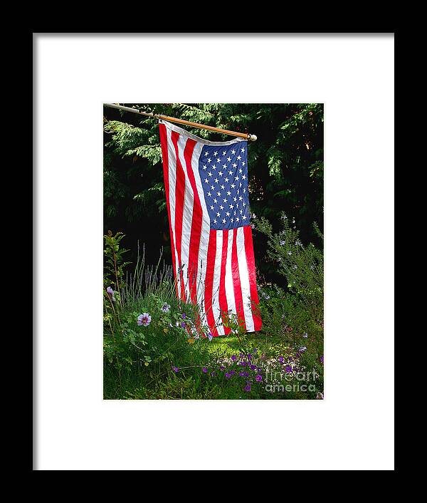 America Framed Print featuring the photograph The Flag by Marc Bittan