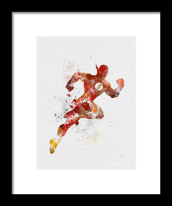 The Flash Framed Print featuring the mixed media The Flash by My Inspiration