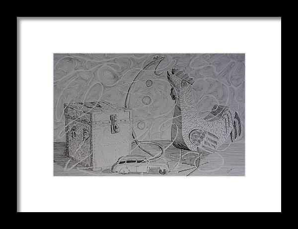 Still Life Framed Print featuring the drawing The Fly by Susan Anderson