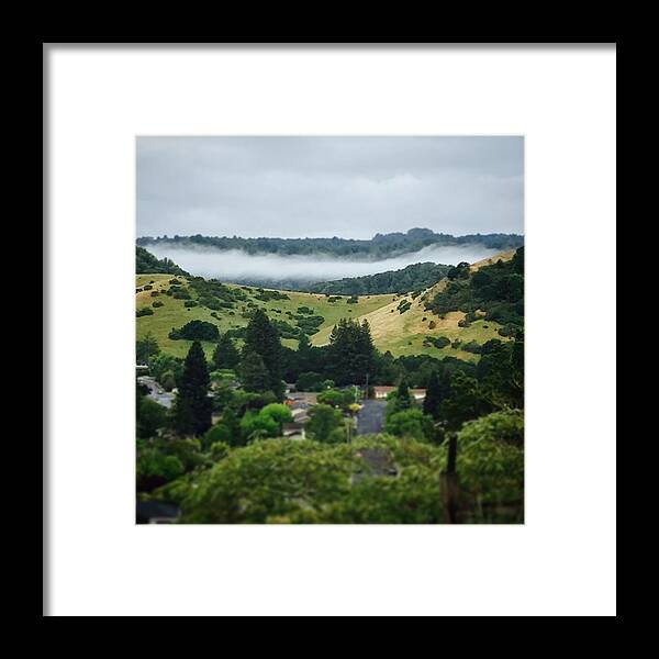 Getoutside Framed Print featuring the photograph Fog Hovering Over The Reservoir by Nancy Ingersoll