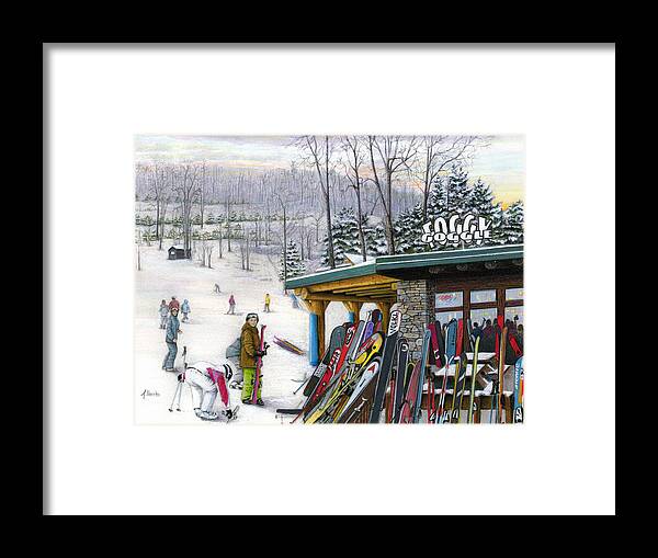 Seven Springs Framed Print featuring the painting The Foggy Goggle at Seven Springs by Albert Puskaric