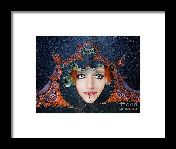 Portrait Framed Print featuring the mixed media The Fortuneteller by Kira Bodensted
