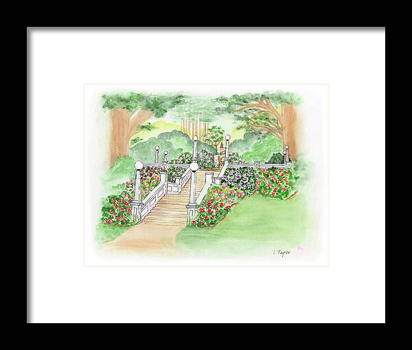Fountain Framed Print featuring the painting The Fountain by Lori Taylor