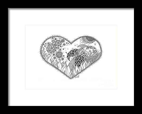Water Framed Print featuring the drawing The Four Elements by Ana V Ramirez