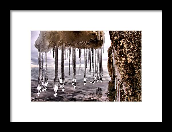 Hdr Framed Print featuring the photograph The Frozen Veil by Russell Styles