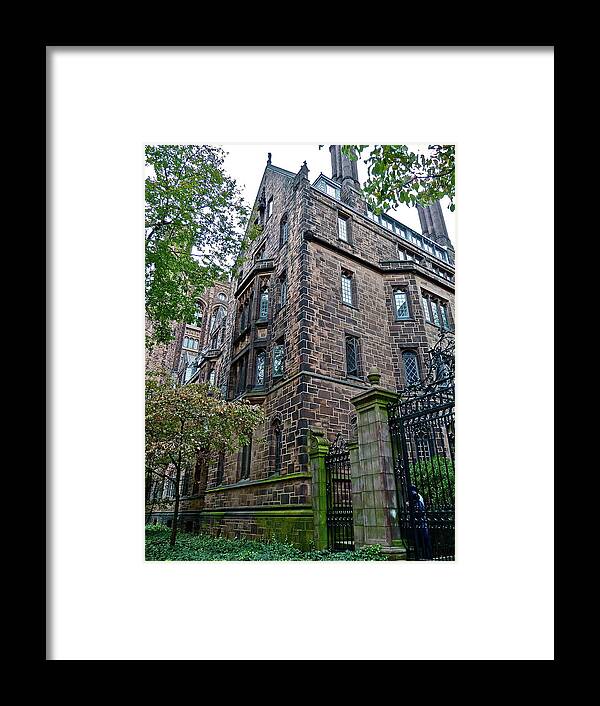 Architecture Framed Print featuring the photograph The Gates of Yale by Diana Hatcher