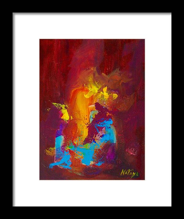 Abstract Framed Print featuring the painting The Gathering by Nataya Crow