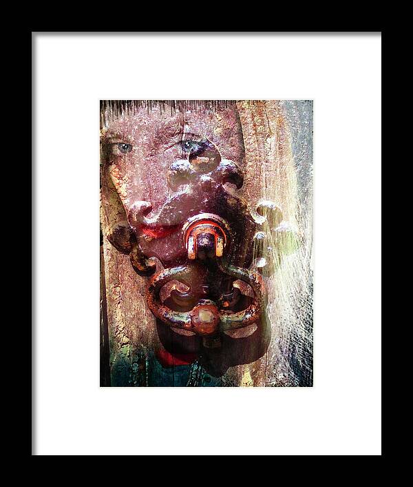 Lady Ghost Haunting Framed Print featuring the digital art The Girl Behind The Door Haunting by Pamela Smale Williams