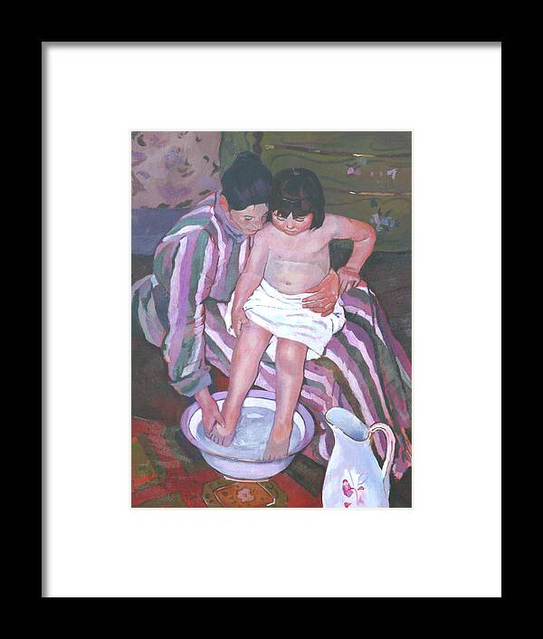 Mary Framed Print featuring the painting The Girl's Bath by Robert Bissett