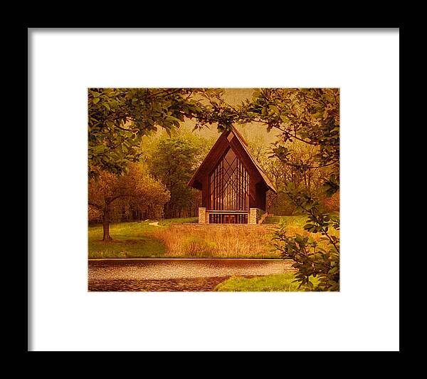 Glass Chapel Framed Print featuring the photograph The Glass Chapel at Powell Gardens - Kansas City, Missouri by Mitch Spence