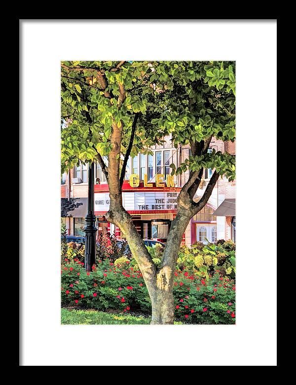 Glen Ellyn Framed Print featuring the painting The Glen Movie Theater by Christopher Arndt