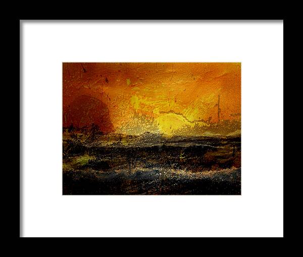 Gulf Framed Print featuring the painting The Gloaming on the Gulf by Michaelalonzo Kominsky
