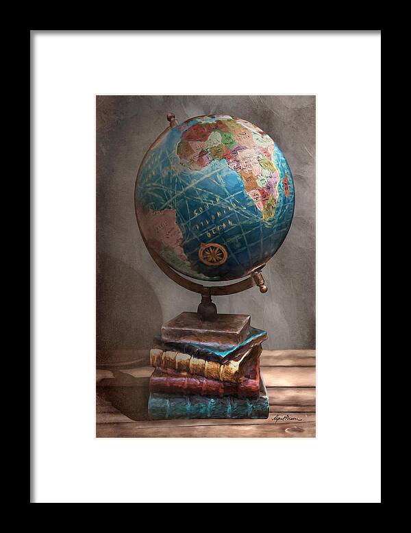 Globe Framed Print featuring the digital art The Globe by April Moen