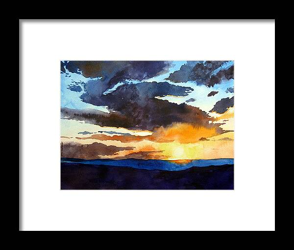 Sunset Framed Print featuring the painting The Glory of the Sunset by Christopher Shellhammer