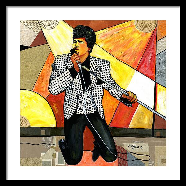 Everett Spruill Framed Print featuring the painting The Godfather of Soul James Brown by Everett Spruill