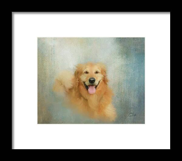 Golden Retriever Framed Print featuring the mixed media The Golden by Colleen Taylor