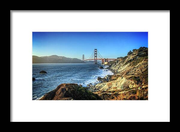 Golden Framed Print featuring the photograph The Golden Gate Bridge by Everet Regal