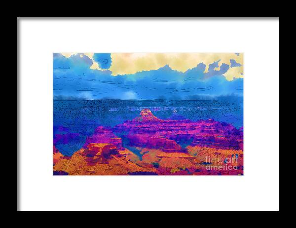 Grand-canyon Framed Print featuring the digital art The Grand Canyon Alive In Color by Kirt Tisdale