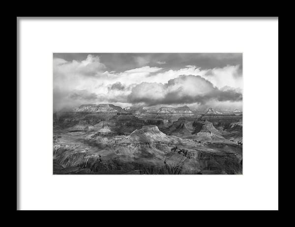 Landscape Framed Print featuring the photograph The Grand Canyon BW 2 by Jonathan Nguyen