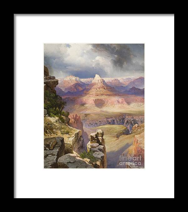 The Grand Canyon Framed Print featuring the painting The Grand Canyon, 1909 by Thomas Moran by Thomas Moran