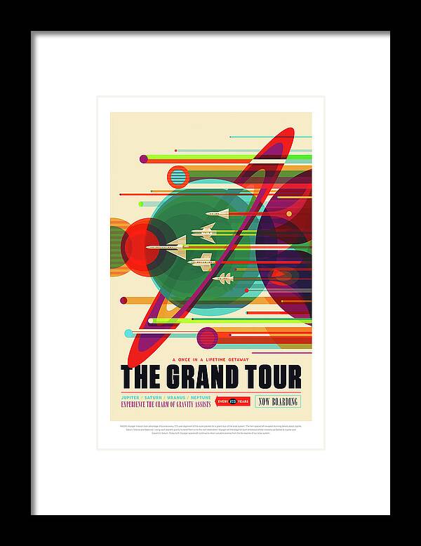 Nasa Vintage Space Poster Framed Print featuring the photograph The Grand Tour - NASA Vintage Poster by Mark Kiver