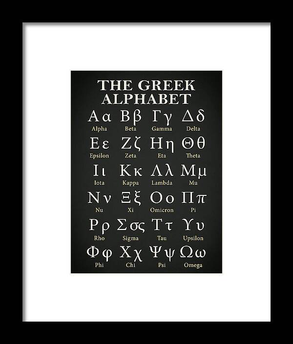 Greek Alphabet Framed Print featuring the photograph The Greek Alphabet by Mark Rogan