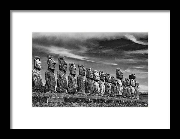 Easter Island Framed Print featuring the photograph The Guardians - Easter Island by John Roach