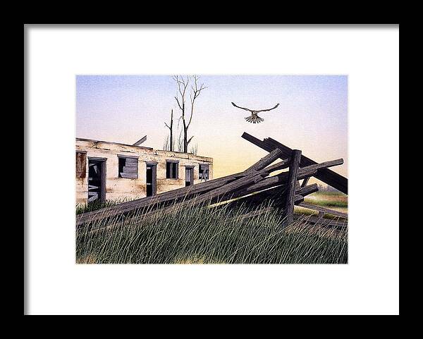 Summer Framed Print featuring the painting The Hawk by Conrad Mieschke