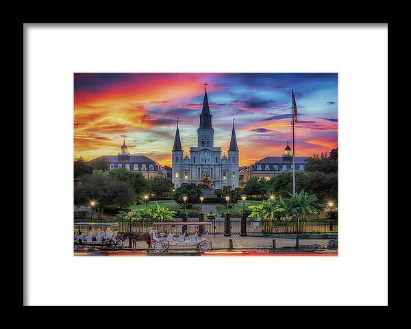 Saint Louis Cathedral Framed Print featuring the photograph The Heart of Old New Orleans by Susan Rissi Tregoning