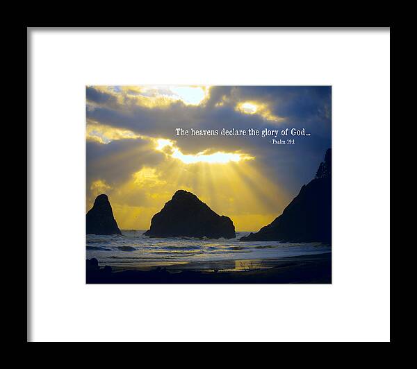 Heceta Head Framed Print featuring the photograph The Heavens Declare by Bonnie Bruno