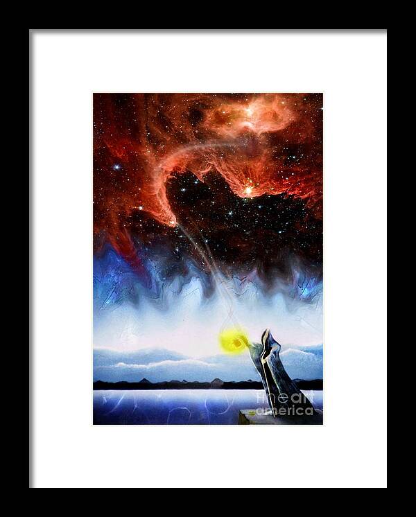 Fantasy Image Framed Print featuring the painting The Hermit's Path by David Neace CPX