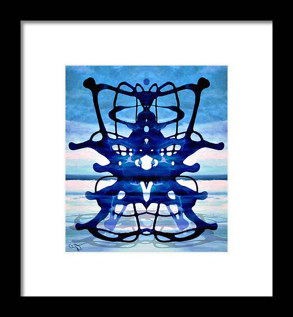 Blue Framed Print featuring the digital art The Hierophant by Amy Shaw