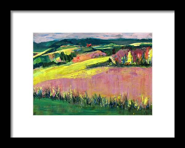 Farm Land Framed Print featuring the painting The Hills Are Alive by Betty Pieper