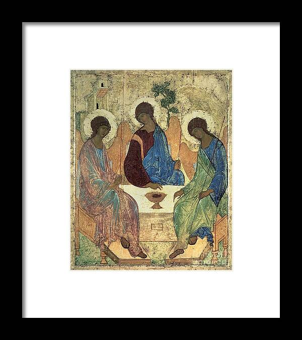 #faatoppicks Framed Print featuring the painting The Holy Trinity by Andrei Rublev