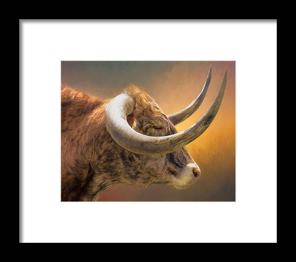 Animals Framed Print featuring the photograph The Horns by David and Carol Kelly