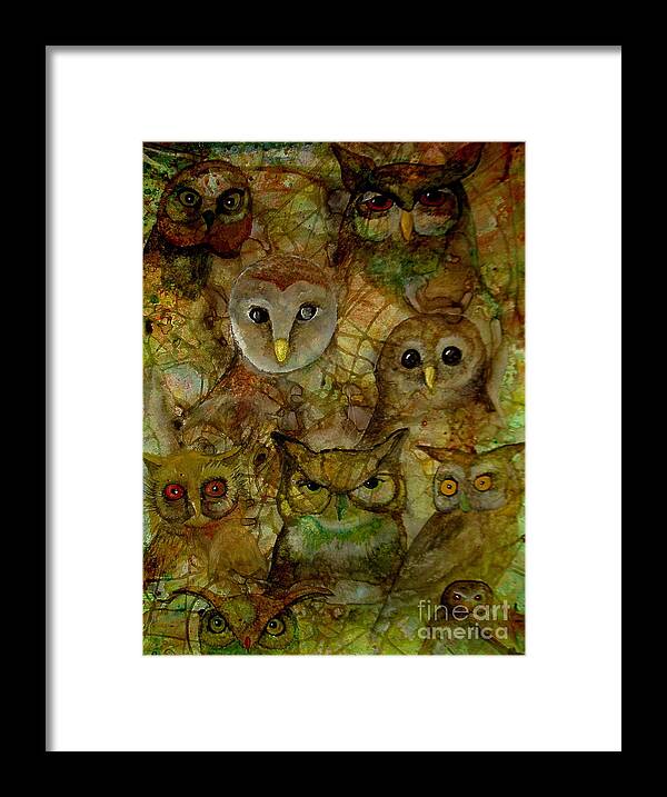 Owls Framed Print featuring the painting The Humble 9 by Amy Sorrell