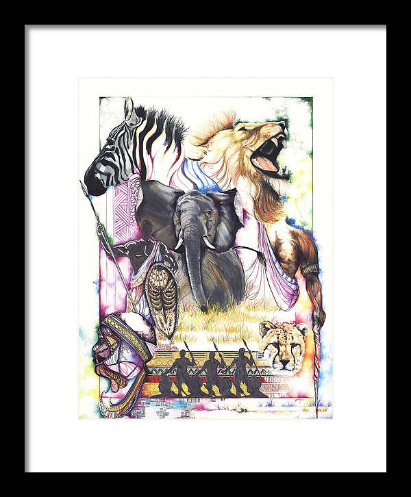 Hunt Framed Print featuring the drawing The Hunt by Anthony Burks Sr