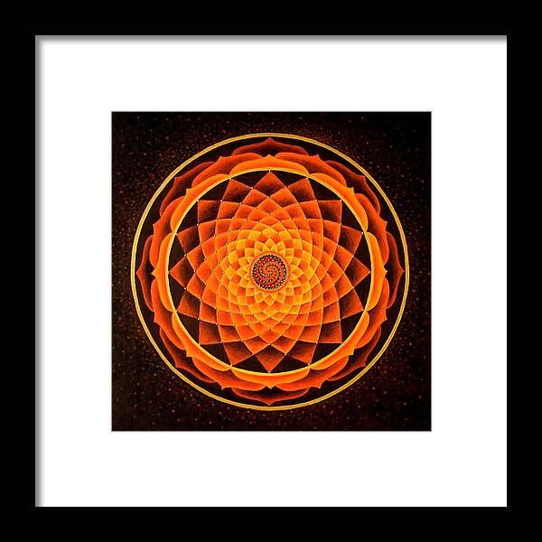 Mandala Framed Print featuring the painting The Inner Fire by Erik Grind