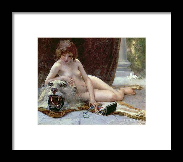 Nude Framed Print featuring the painting The Jewel Case by Guillaume Seignac
