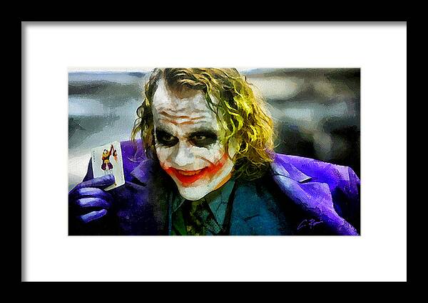 Joker Framed Print featuring the painting The Joker by Charlie Roman