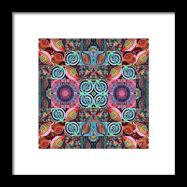 Abstract Art Framed Print featuring the painting The Joy of Design Mandala Series Puzzle 7 Arrangement 1 by Helena Tiainen