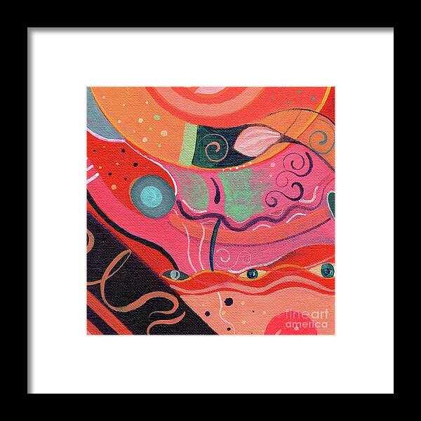 The Joy Of Design Xlviii Upside Down By Helena Tiainen Framed Print featuring the painting The Joy of Design X L V I I I Upside Down by Helena Tiainen