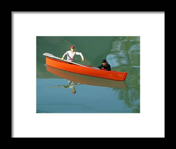  Framed Print featuring the digital art The Kayak Team 7 by Digital Art Cafe