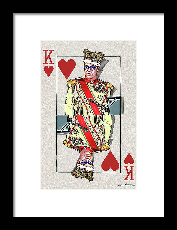 ‘the Kings’ Collection By Serge Averbukh Framed Print featuring the digital art The Kings - Elton John by Serge Averbukh