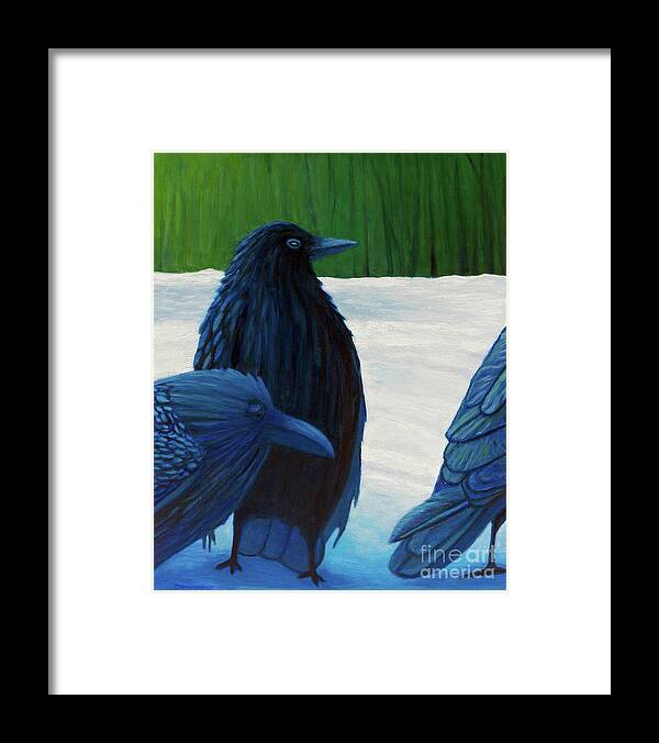 Ravens Framed Print featuring the painting The Known and the Unknown by Brian Commerford